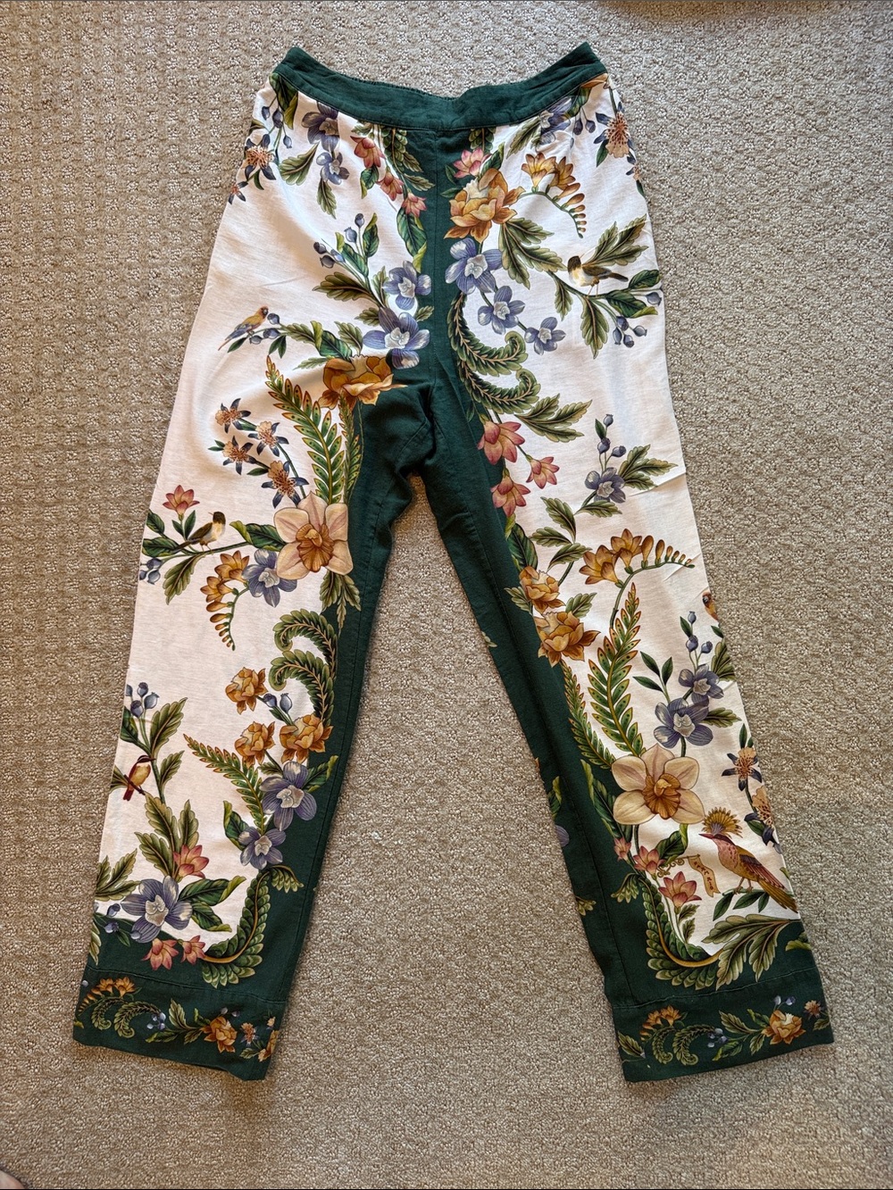 FARM Rio - SET - White Button-Down Shirt w/ matching Pants Botanical Print - Picture 2 of 4